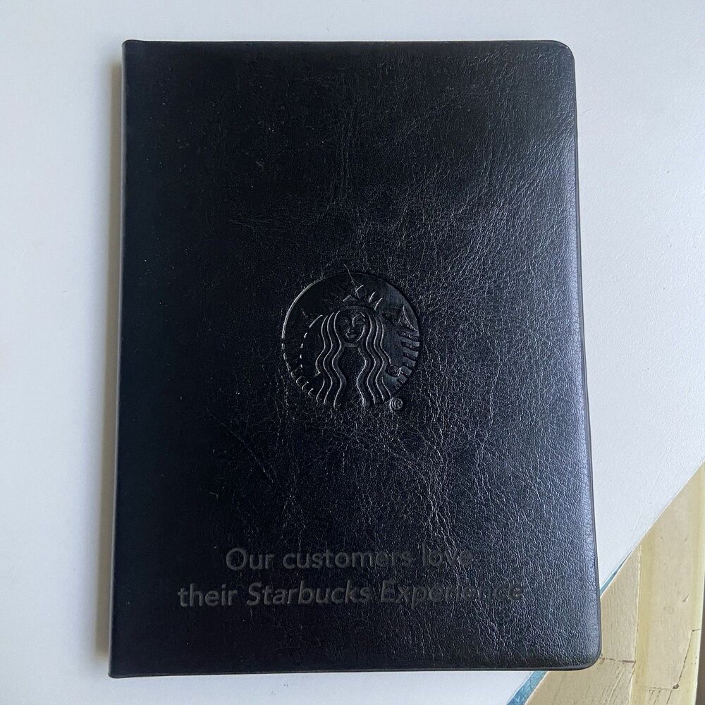 Starbucks Passport Holder Wallet Black RFID-Blocking Protection Tech Embossed